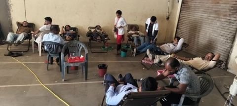 121 donors donated blood in Krishna Valley Chamber's blood donation camp.